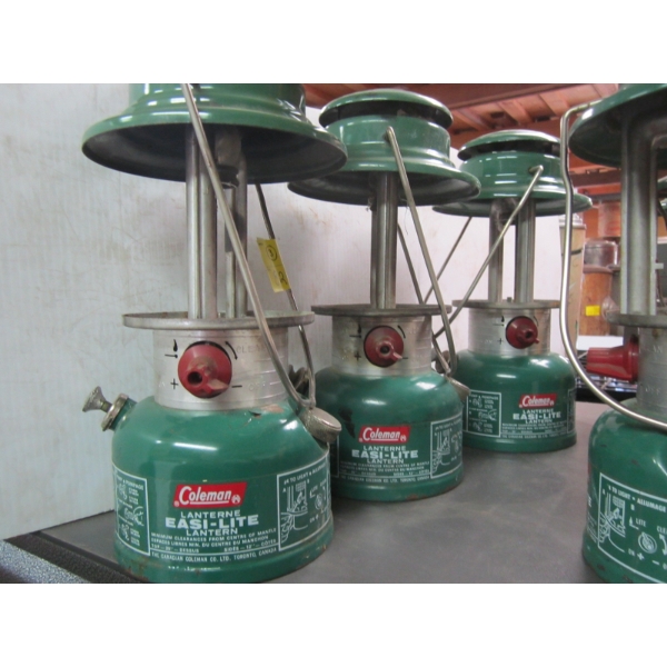 3 COLEMAN MODEL 321B GAS LANTERNS - NO GLASS