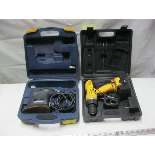 MASTERCRAFT SANDER & "AS IS" 18V CORDLESS DRILL