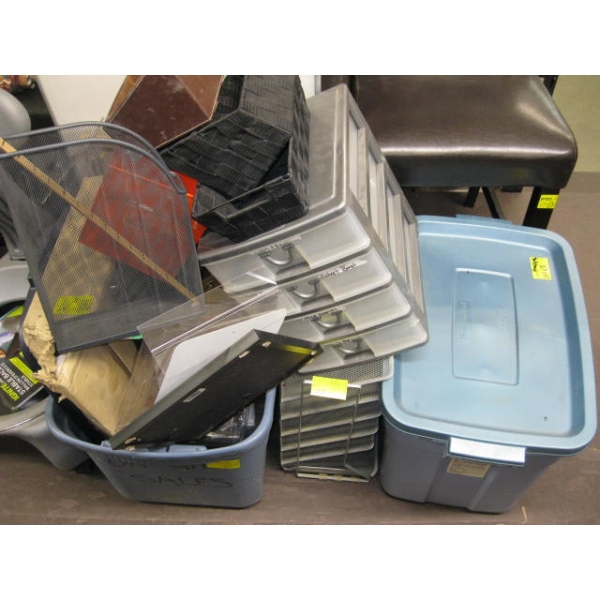 ASST. OFFICE ITEMS: FILE HOLDERS, WHITEBOARD, ETC.