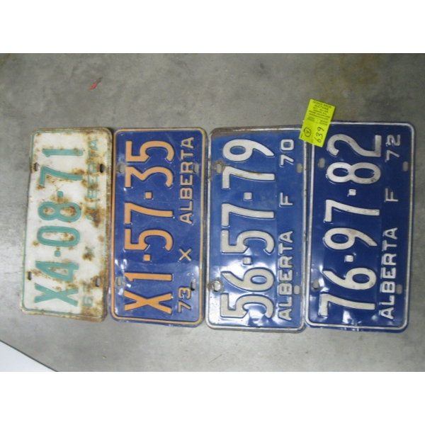 4 ALBERTA PLATES - 1972, 1973, 1967