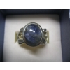 Image 3 : LADIES .925 SILVER BLUE STONE RING, 21G - SZ 8.5