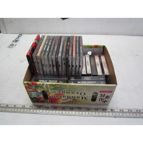SM. BOX OF ROCK 'N ROLL CDs & CASSETTES