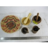 Image 1 : 4 SM. MORTARS & PESTLES & BASKET
