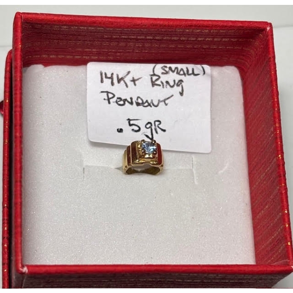 SM. 14KT RING PENDANT, .5G