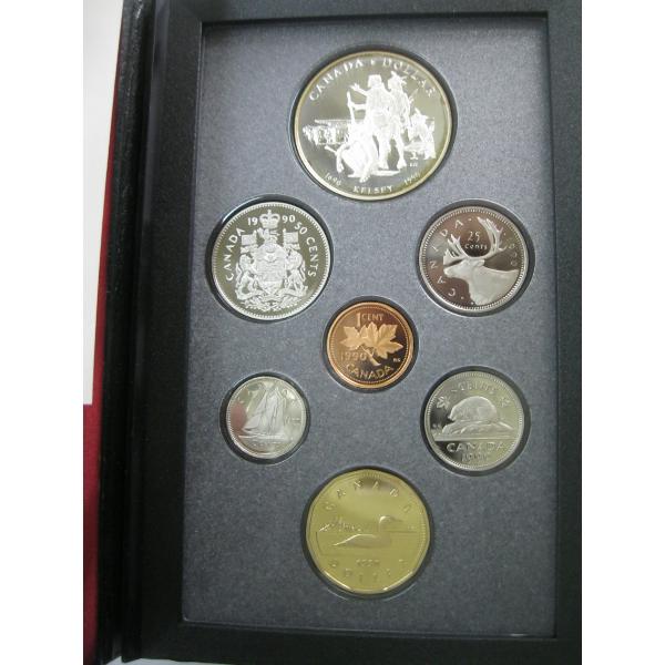 1990 CDN COIN SET - $1 COIN IS 50% SILVER