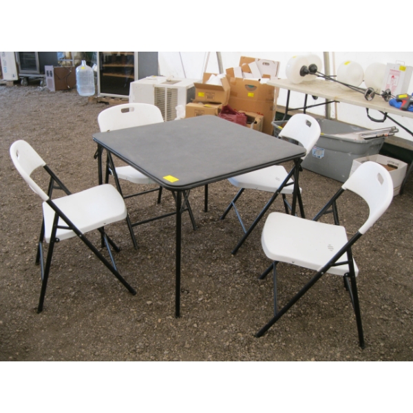 FOLDING CARD TABLE & 4 CHAIRS