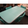 Image 2 : TURQUOISE 1950s DINETTE TABLE & CHAIRS - VERY NICE CONDITION