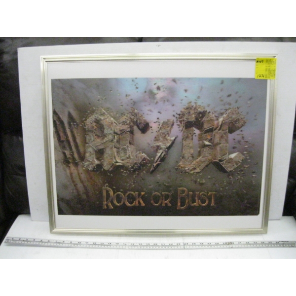 AC/DC ROCK OR BUST FRAMED PICTURE - HOLOGRAPHIC