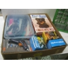 Image 2 : BOX OF MISC. - STORAGE COMPARTMENT UNIT, BIN OF ZIPPERS, GLUE GUNS, ETC.