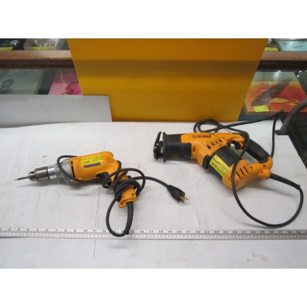 DEWALT ANGLE RECIPROCATING SAW & A DEWALT DRILL