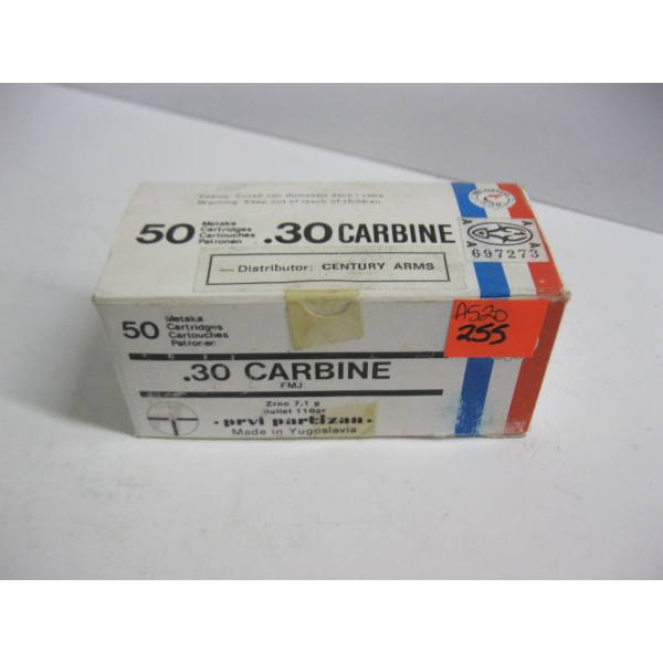 PRVI PARTIZAN .30 CABINE FMJ 110GR|1X50 CARTRIDGES