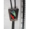 Image 1 : BENNETT SILVER TURQUOISE & CORAL NAVAJO BOLO TIE