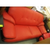 Image 2 : RED & BLACK VINTAGE LOOK W/CHROME LEGS COUCH, 2 CHAIRS & COFFEE TABLE