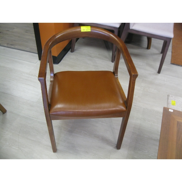 WOOD FRAMED UPHOLSTERED DINING CHAIR