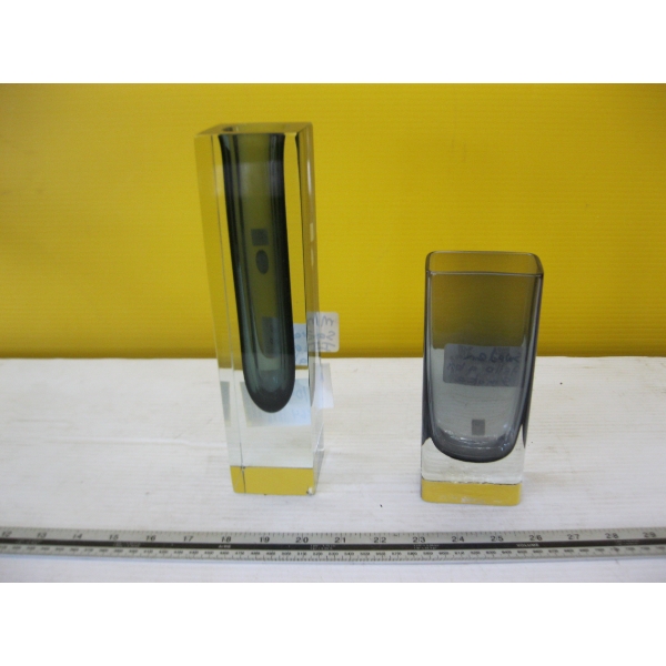 2 GLASS VASES - 1 MURANO SOMMERSO & 1 SWEDEN