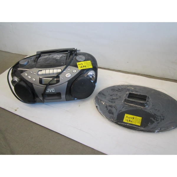 JVC PORTABLE STEREO & A TV BASE