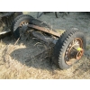 Image 3 : MISC. PLOW, 2 WOODEN AXLE & WHEELS - 1 RUBBER, 1 STEEL