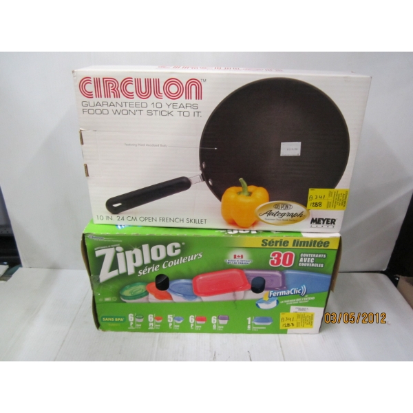 CIRCULON 10" SKILLET & ZIPLOCK CONTAINERS