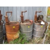 Image 1 : 3 - 45 GALLON DRUMS W/OIL PUMPS