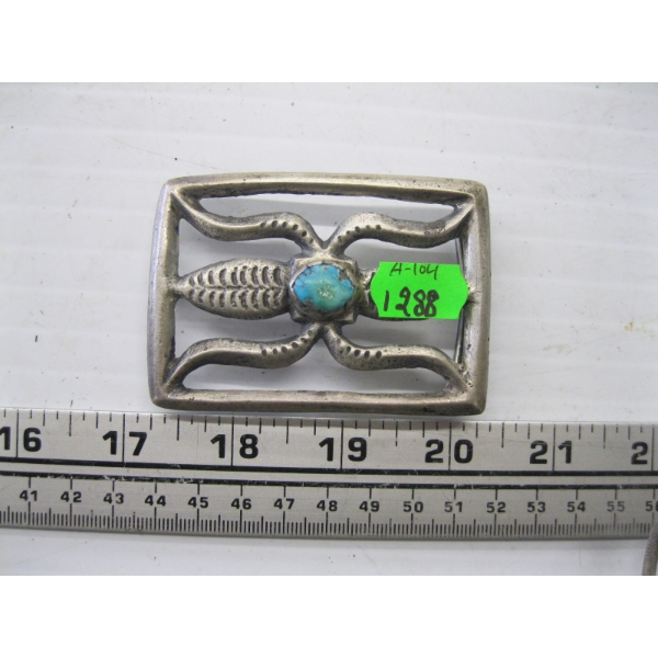 TURQUOISE & SILVER BELT BUCKLE