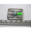 Image 1 : TURQUOISE & SILVER BELT BUCKLE