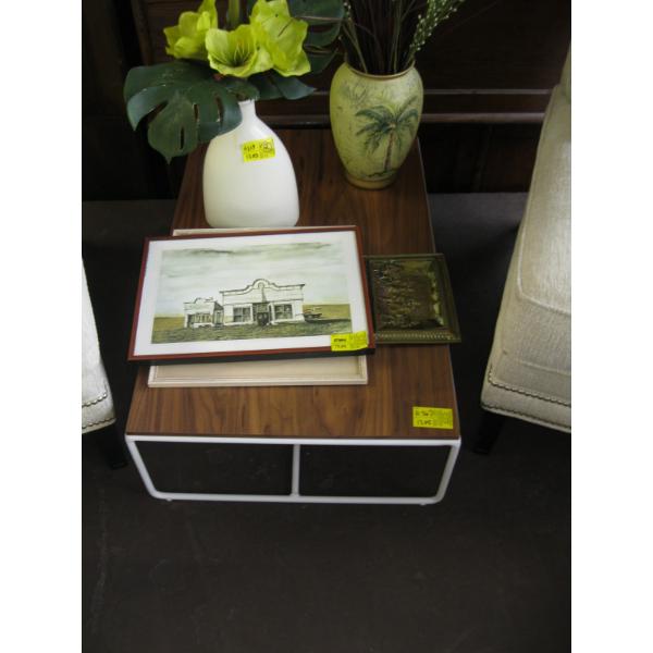 METAL W/WOOD TOP COFFEE/END TABLE