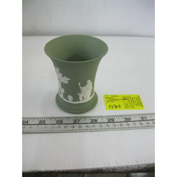 JADE GREEN WEDGEWOOD SMALL VASE