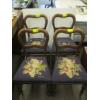 Image 1 : SET OF 4 BENT BACK DINING CHAIRS W/NEEDLEPOINT SEATS