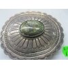 Image 2 : SILVER & STONE NAVAJO BELT BUCKLE/ STONE CRACKED