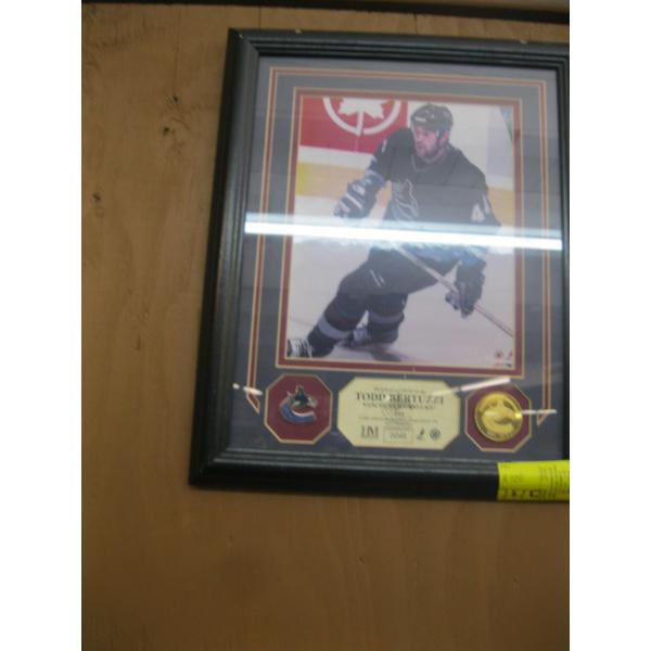 FRAMED TODD BERTUZZI W/ A 24KT GOLD OVERLAY MEDALLION