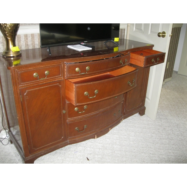 ANTIQUE SIDEBOARD - 2 DOOR, 6 DRAWER - MAHOGANY
