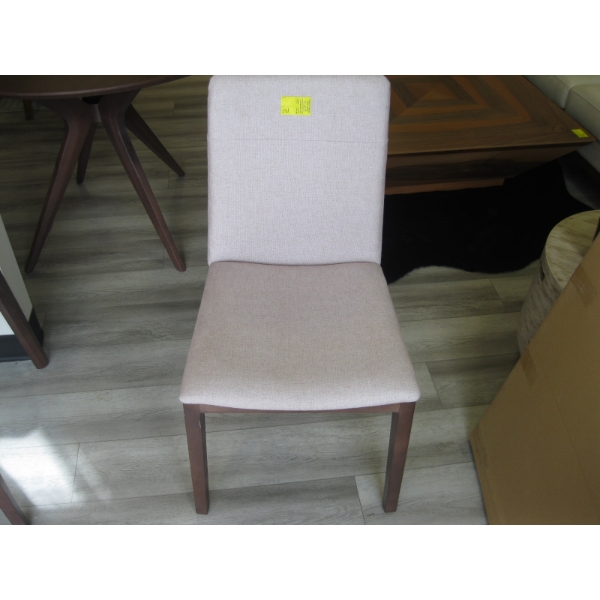 LIGHT UPHOLSTERED DINING CHAIR, WOOD FRAMED
