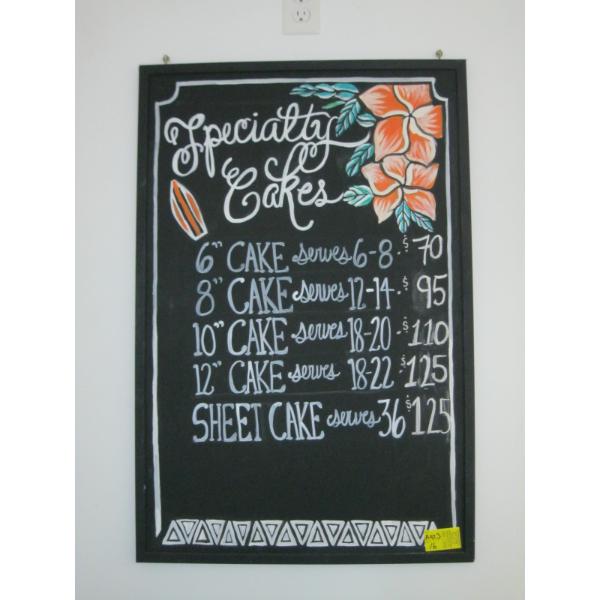 SPECIALTY CAKES CHALKBOARD