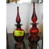 Image 1 : 2 RED GLASS MCM BLENKO DECANTERS