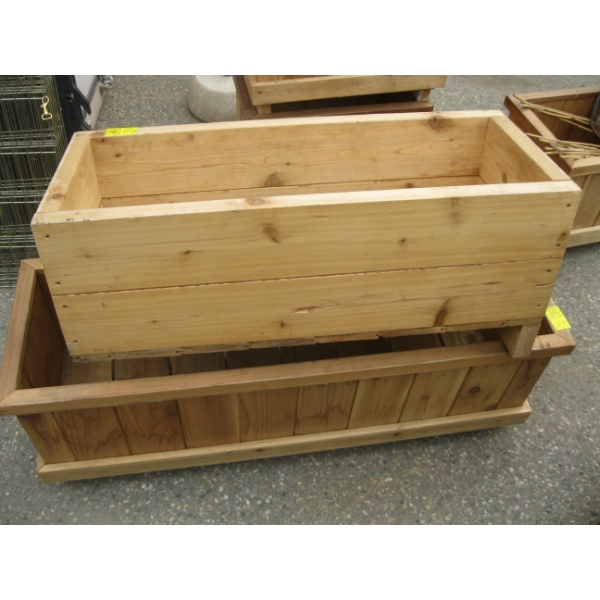 2 WOODEN PLANTER BOXES
