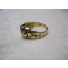 Image 4 : MEN'S 10KT RING W/BLACK STONE, 6G, SZ 11