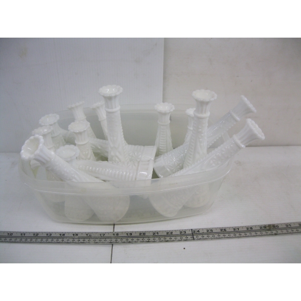 WHITE BUD VASES