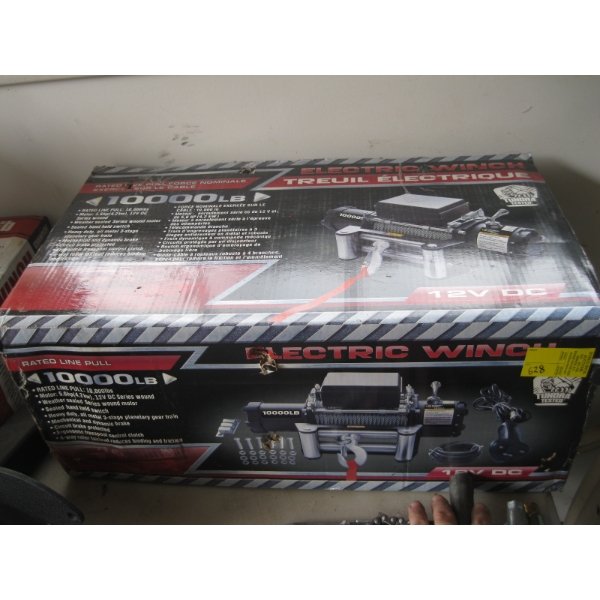 10000LB ELECTRIC WINCH, 12V, W/ACCESS. - UNUSED IN BOX