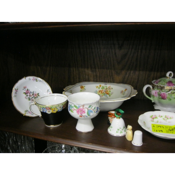 SHELF OF MISC. CHINA, ETC.