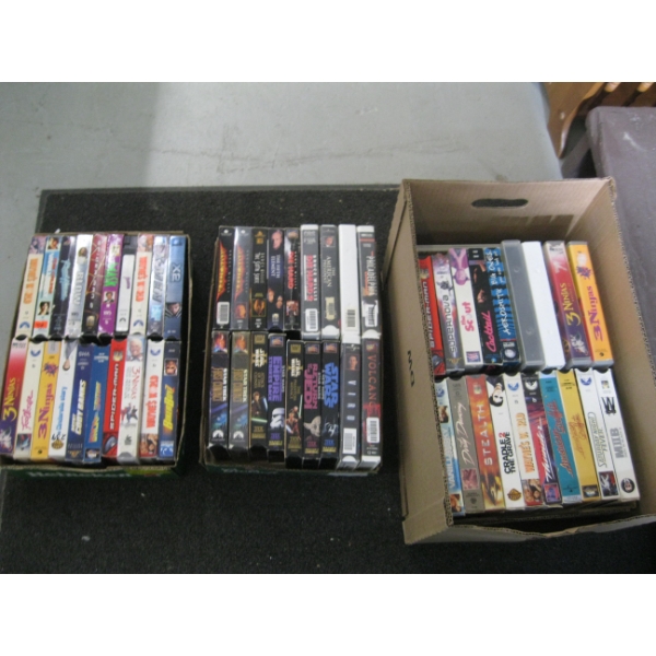 3 BOXES OF VHS TAPES