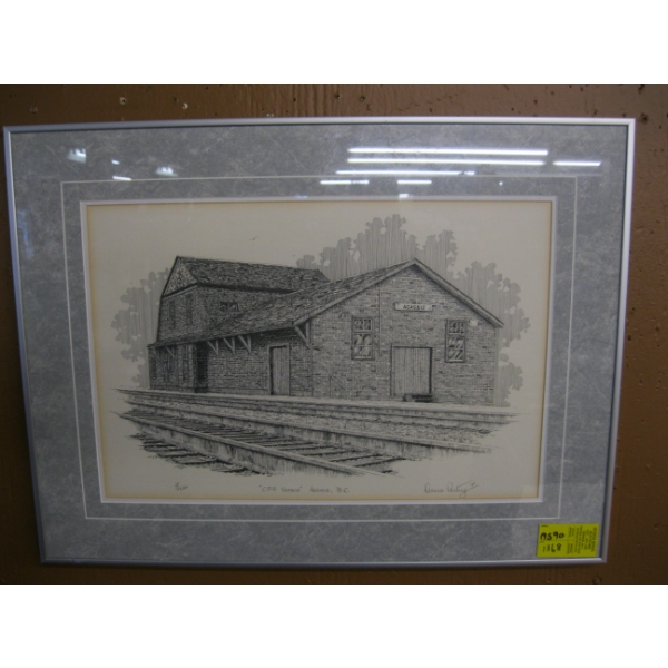 NUMBERED PRINT OF CPR STATION IS AGASSI, BC, SIGNED