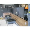 Image 2 : COMPLETE SET OF KITCHEN CABINETS - GREY & WOOD FINISH