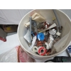 Image 7 : BOX & BUCKET OF MISC. TOOLS, HEDGE TRIMMERS, PLUMBING PIECES, ETC.
