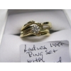 Image 3 : LADIES 14KT RING SET W/DIAMOND, 4.8G, SZ 4 3/4