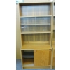 Image 1 : TEAK DISPLAY CABINET W/SLIDING GLASS DOORS & SLIDING CABINET DOORS