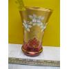 Image 1 : GOLD EMBOSSED OVER CRANBERRY GLASS VASE