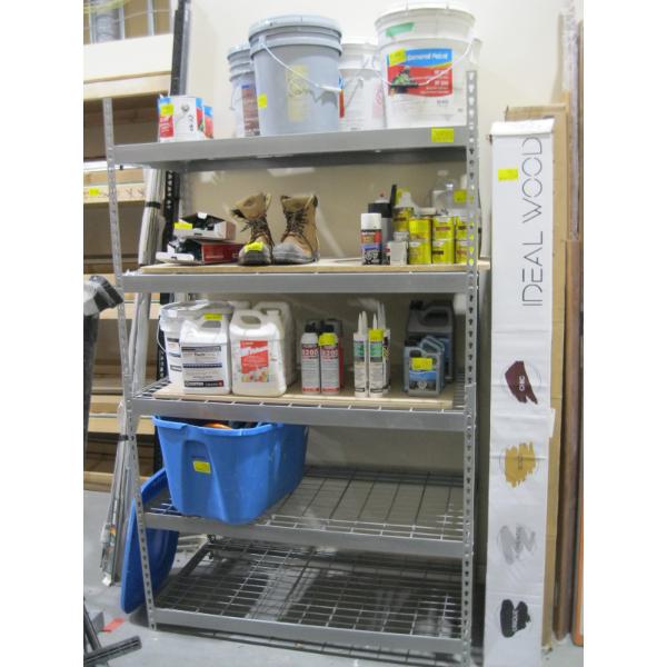 METAL 5 SHELF UNIT, APPROX. 6'HX2'WX4'
