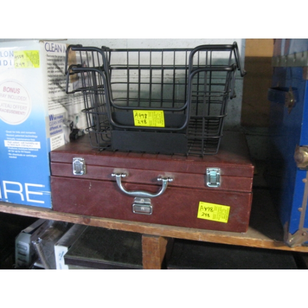 MISC. OFFICE BASKETS, CASE, ETC.