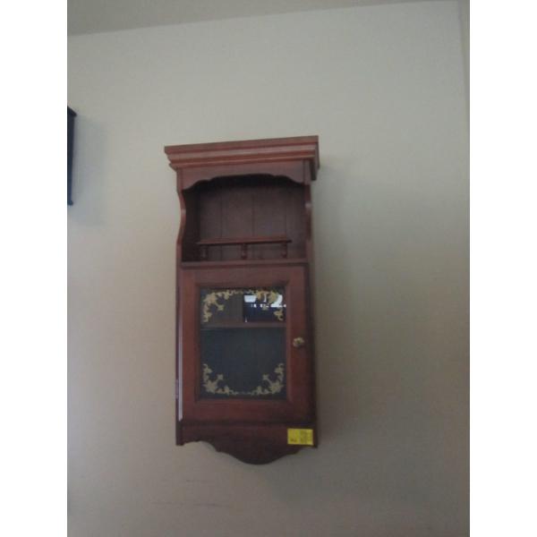 WALL MOUNT HANGING SHELF UNIT W/GLASS DOOR
