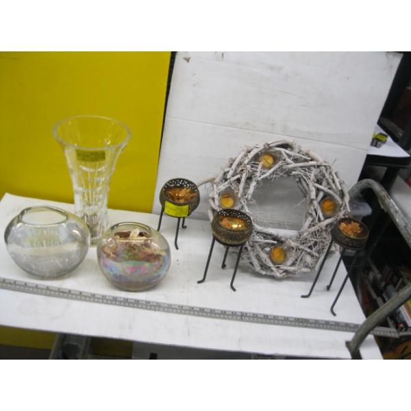 VASES, CANDLEHOLDER, ETC.